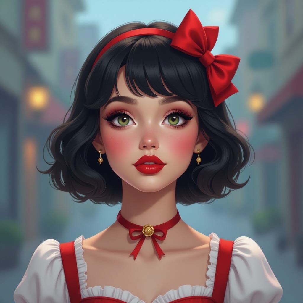 Dreamy Girl Seeks Vibe in Surreal World, Digital Art