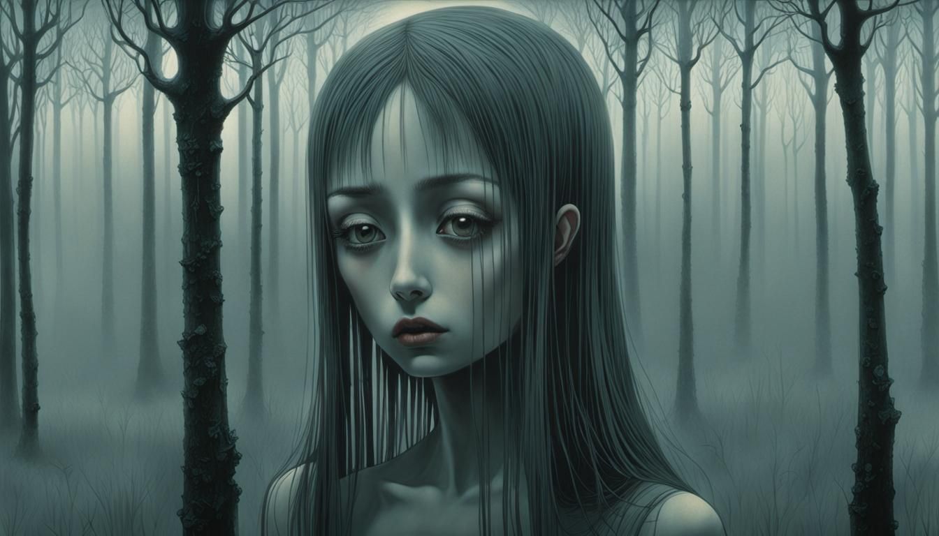 Ethereal Dreams in Dimly Lit Noir Style