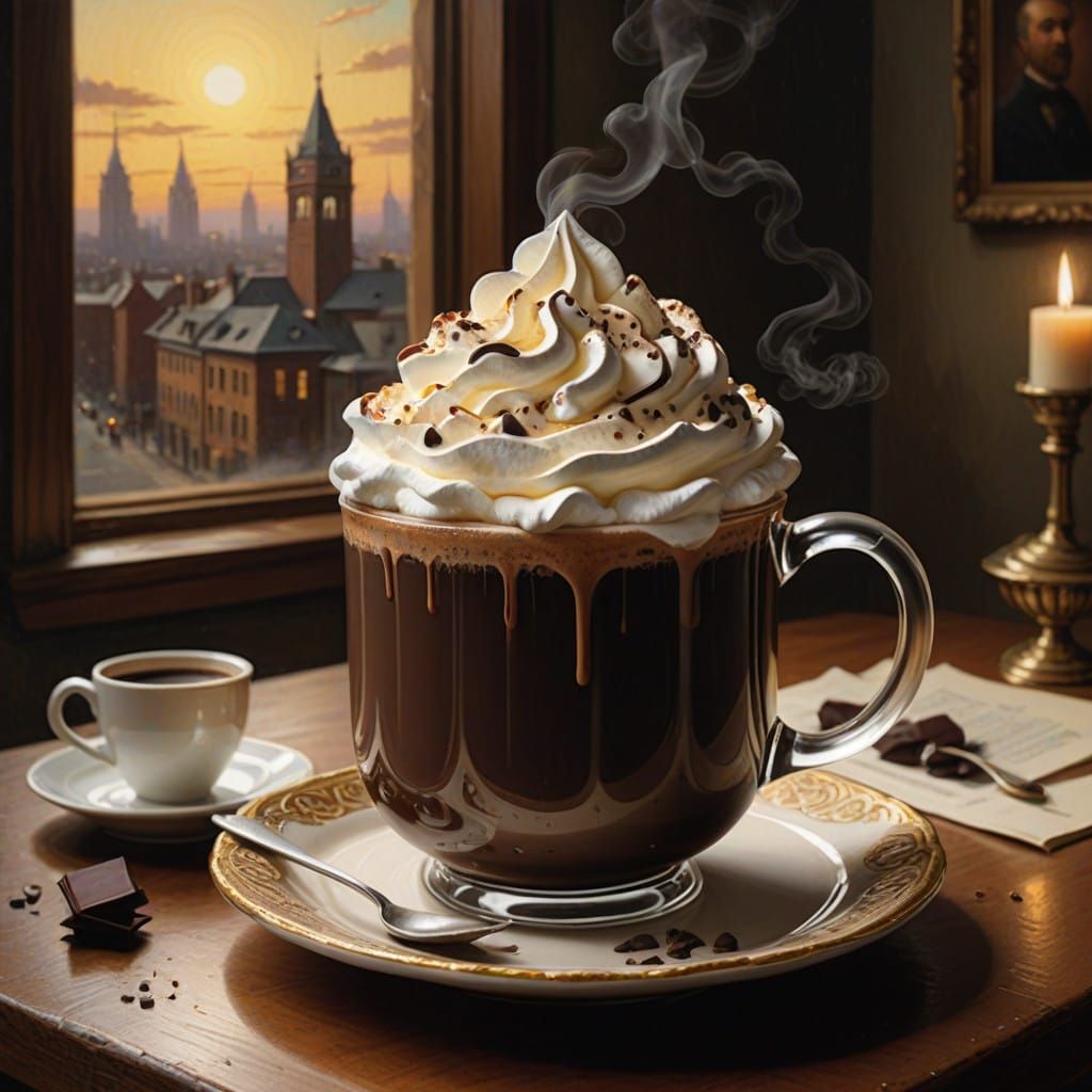 Rich, Velvety Hot Chocolate in an Elegant Ceramic Mug