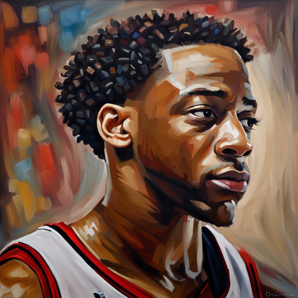 Chicago Bulls Star DeMar DeRozan in an Oil Portrait