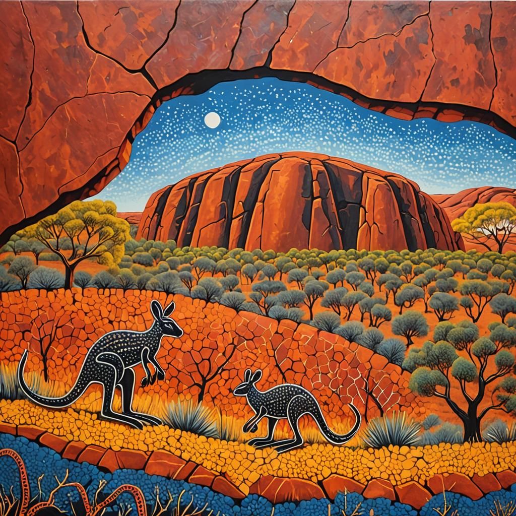 Surreal Aboriginal Art Captures Uluru Landscape