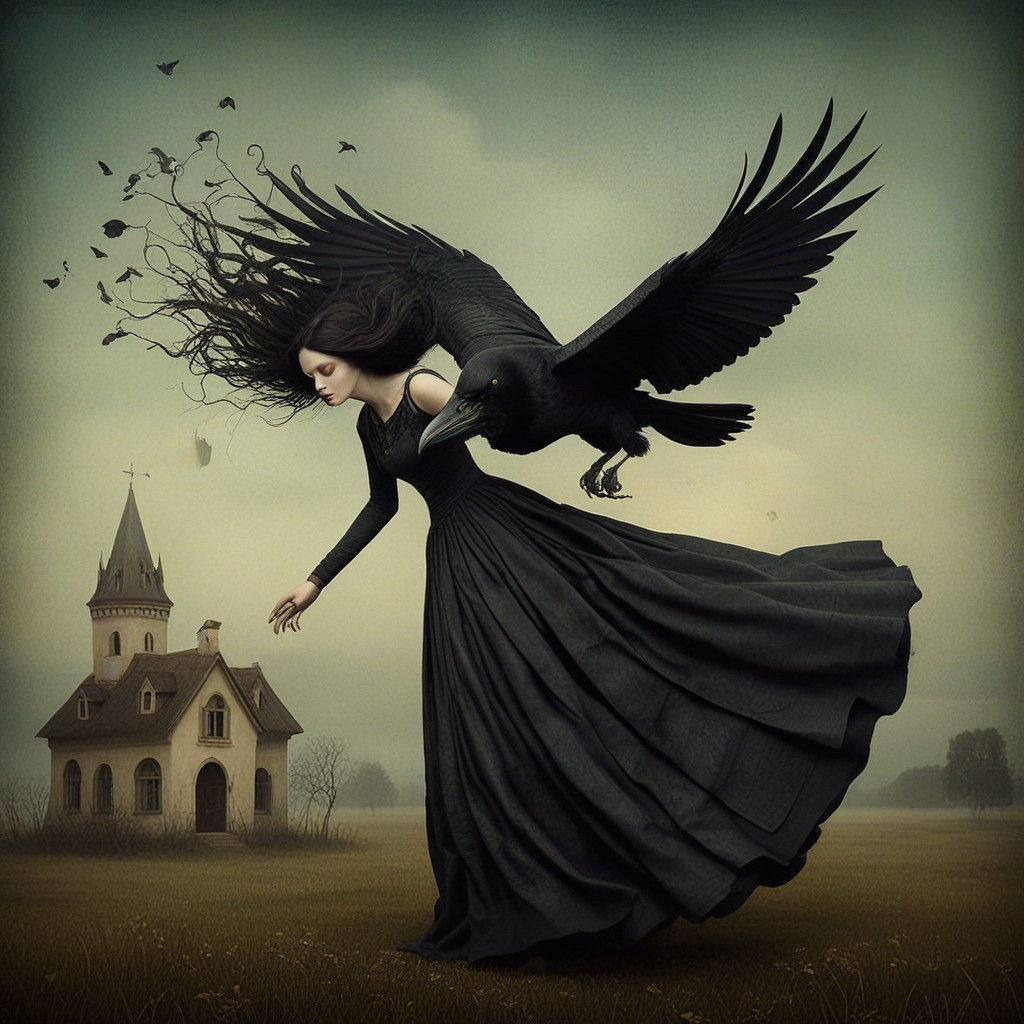 Ravens Confront Ancient Spirit in Haunting Scene