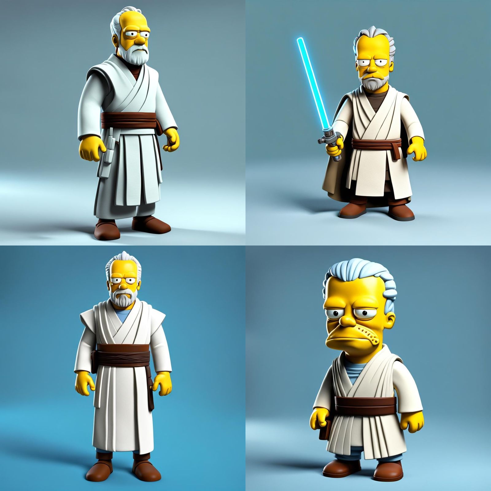 Obi-Wan Kenobi in a Simpsons-Inspired 3D Character