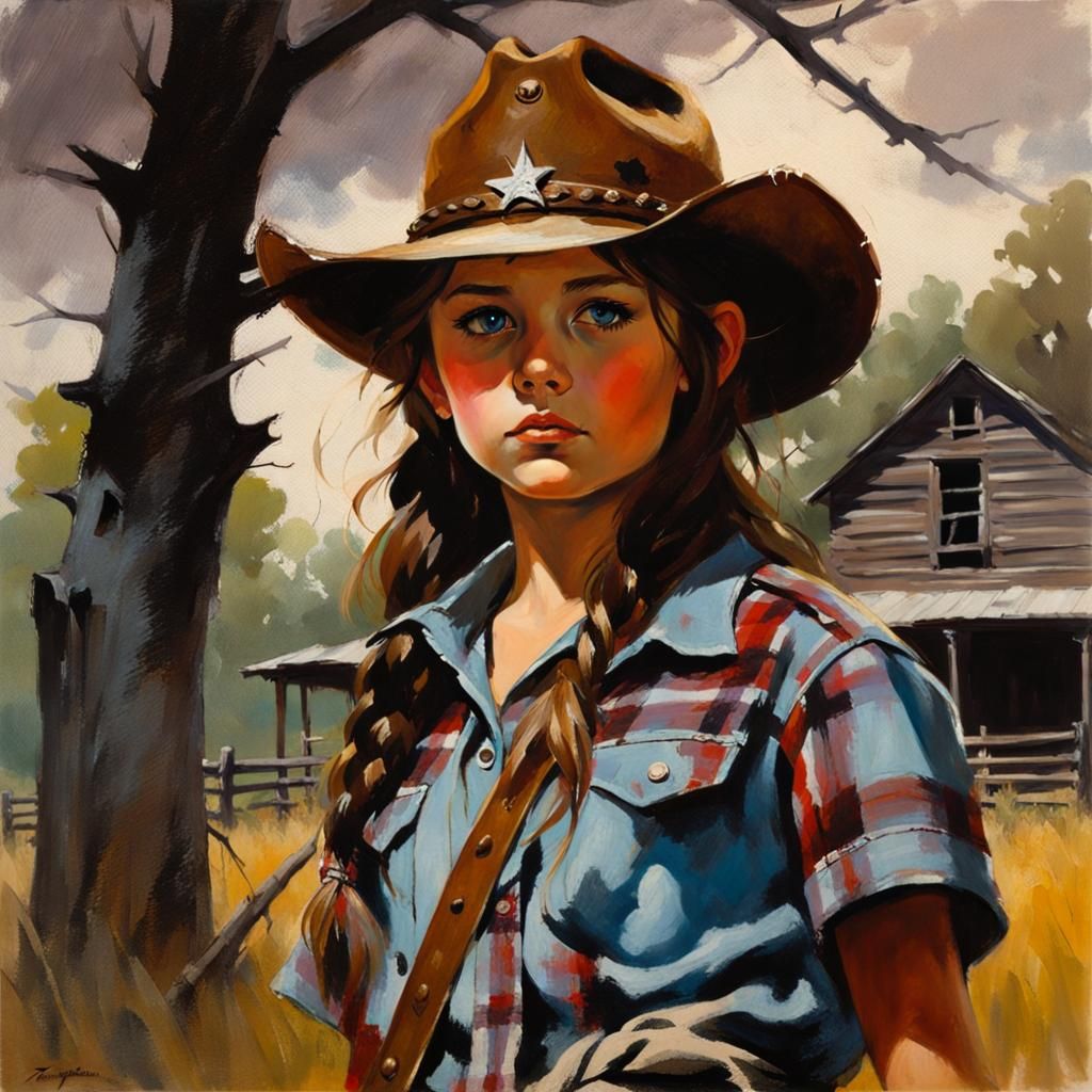 Young Judith Grimes in a Zombie Apocalypse Landscape