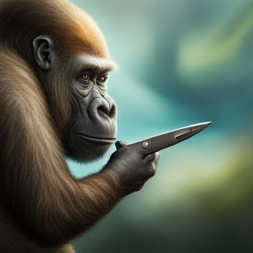 Gorilla with Shark-Like Scissor Hands