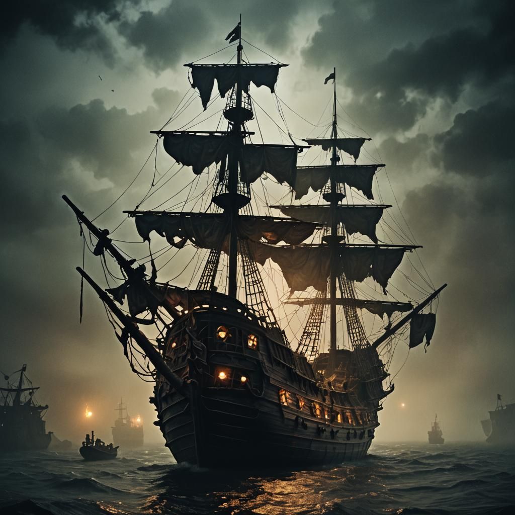 Ethereal Vessel in a Haunting, Dark Fantasy World