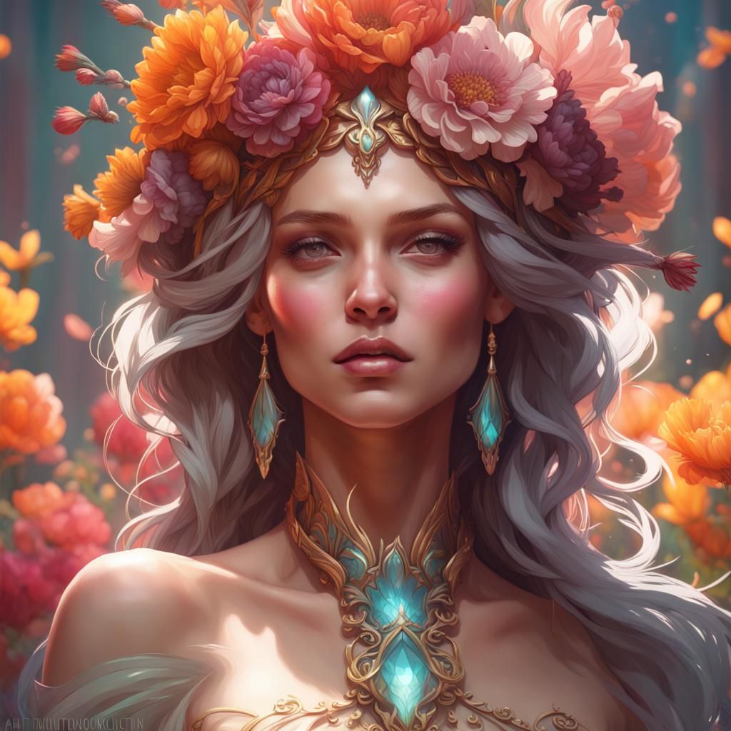 Floral Majesty in Triadic Hues