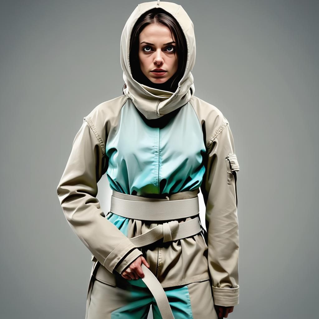 Woman in a straightjacket