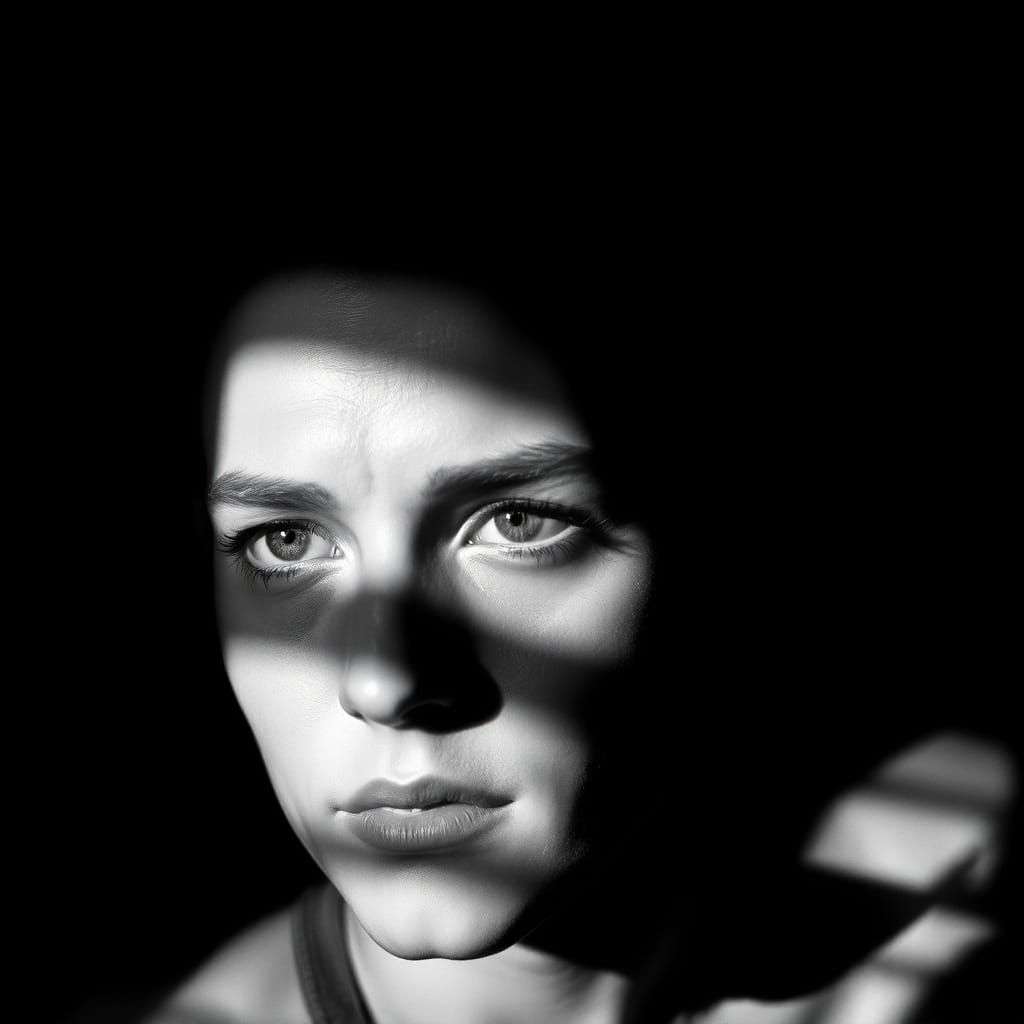 High-Contrast Monochromatic Portrait in Timeless Style