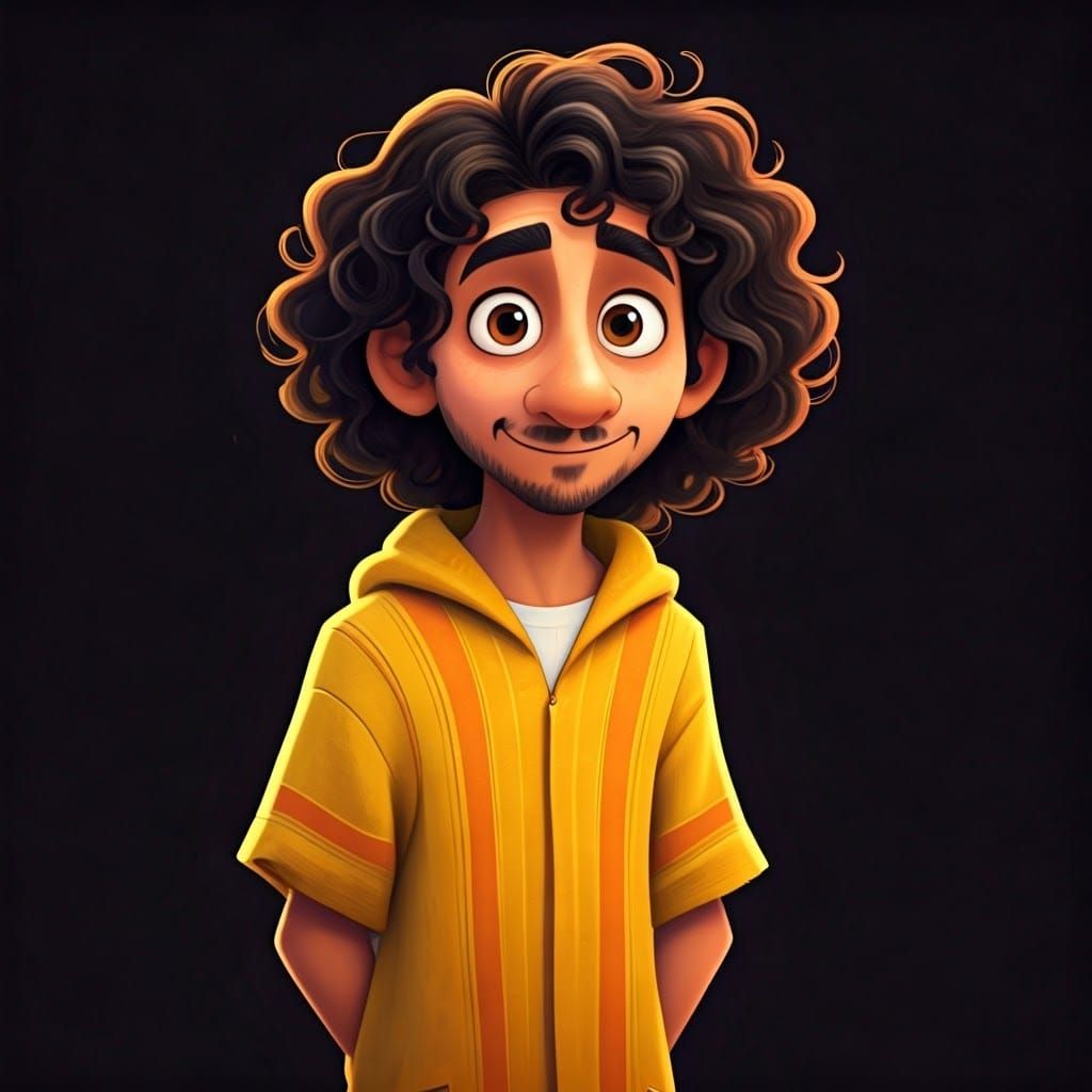 Vibrant Bruno in Exuberant Latin American Cartoon Style