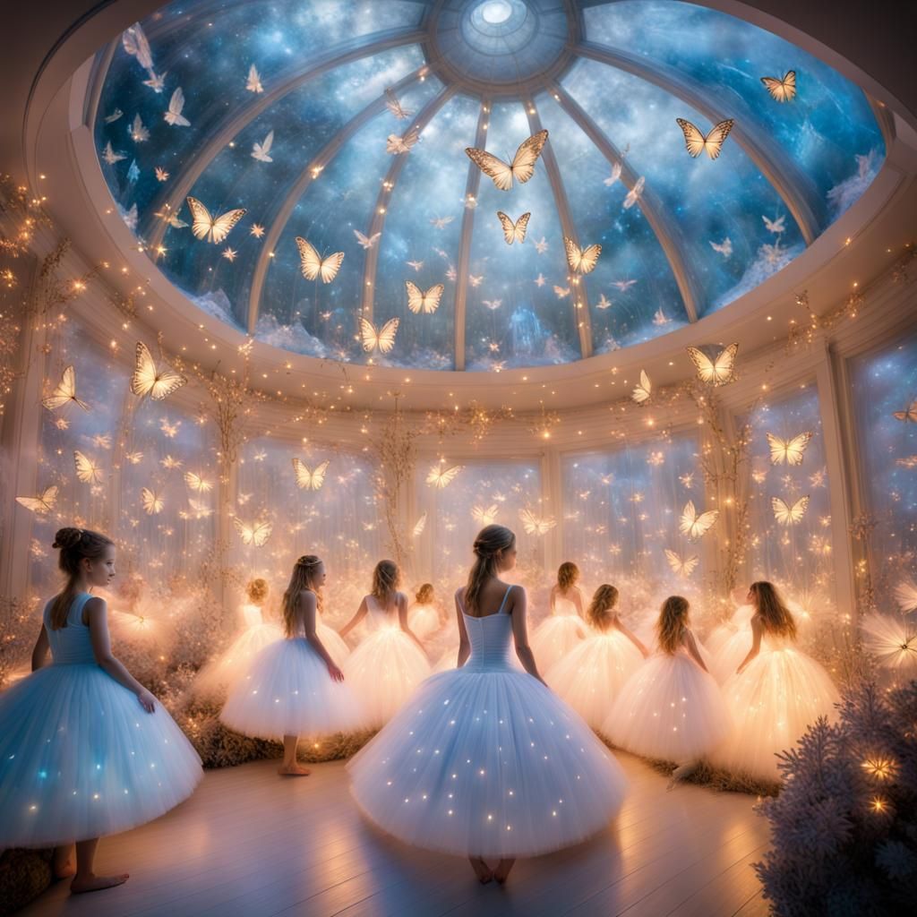 Sparkling Butterfly Fairies in Ethereal Fantasy Landscape