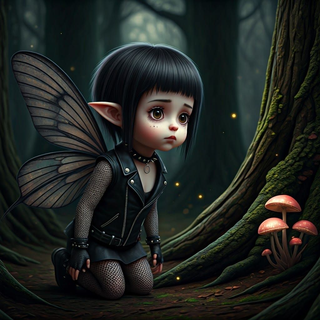 Mysterious Gothic Fairy in an Enchanted Forest