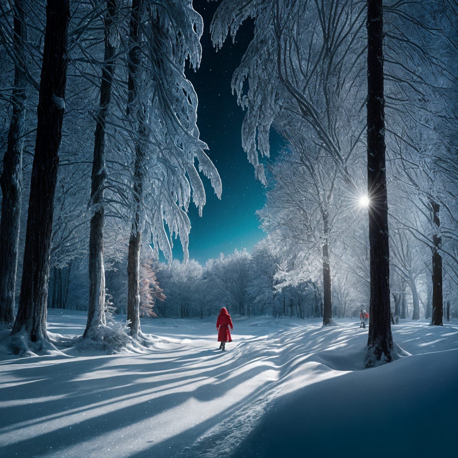 Winter Wonderland Scene in Cinematic Photography Style