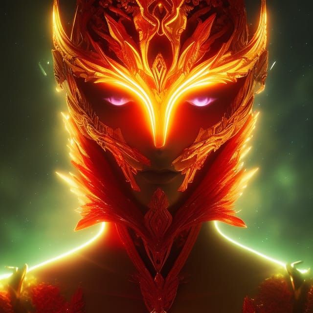 Magical Lava Tree, Detailed Digital Art