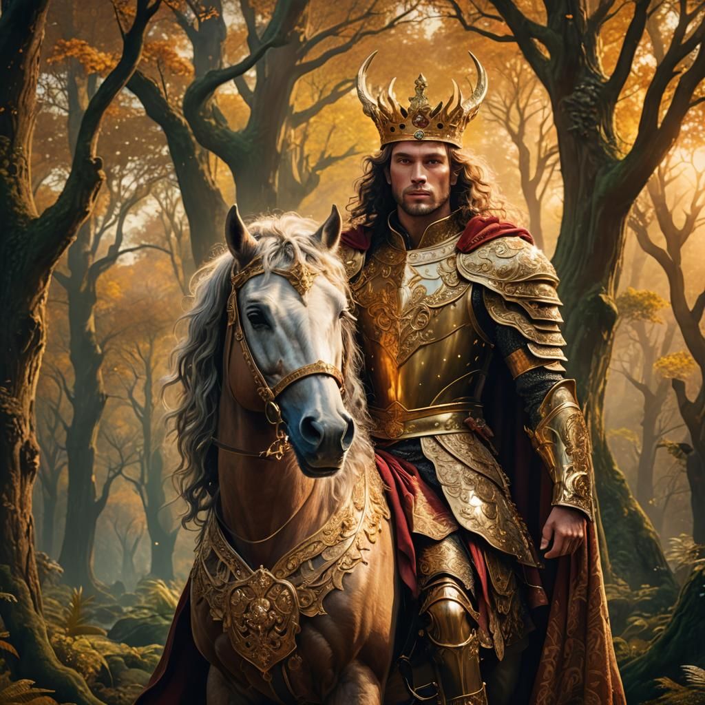 Ethereal Centaur King Reigns Over Mystical Sunset Realm