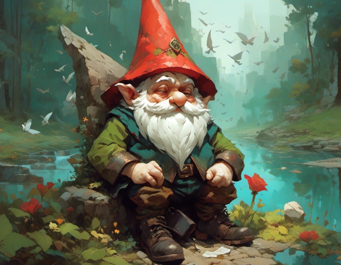 sleepy old gnome