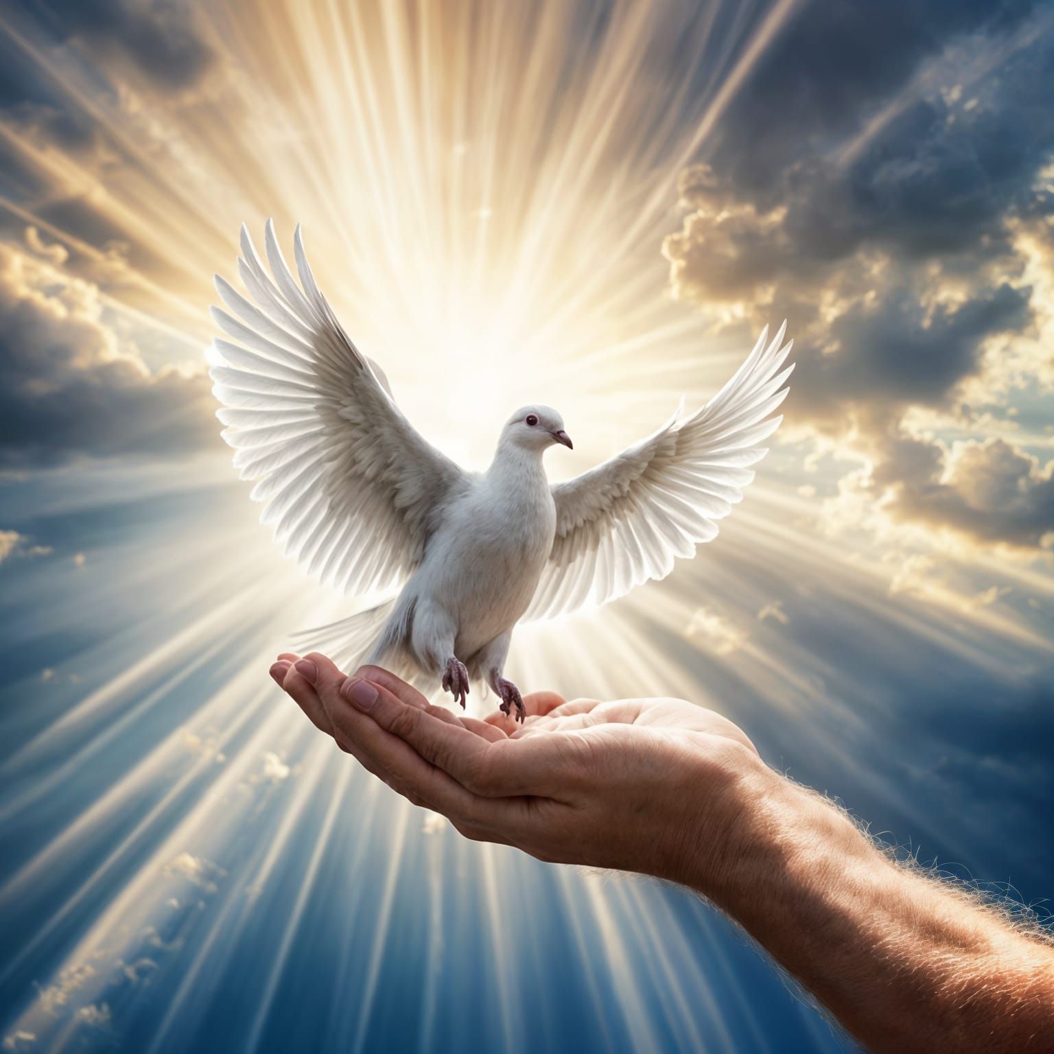 Doves Bask in Heavenly Sunshine