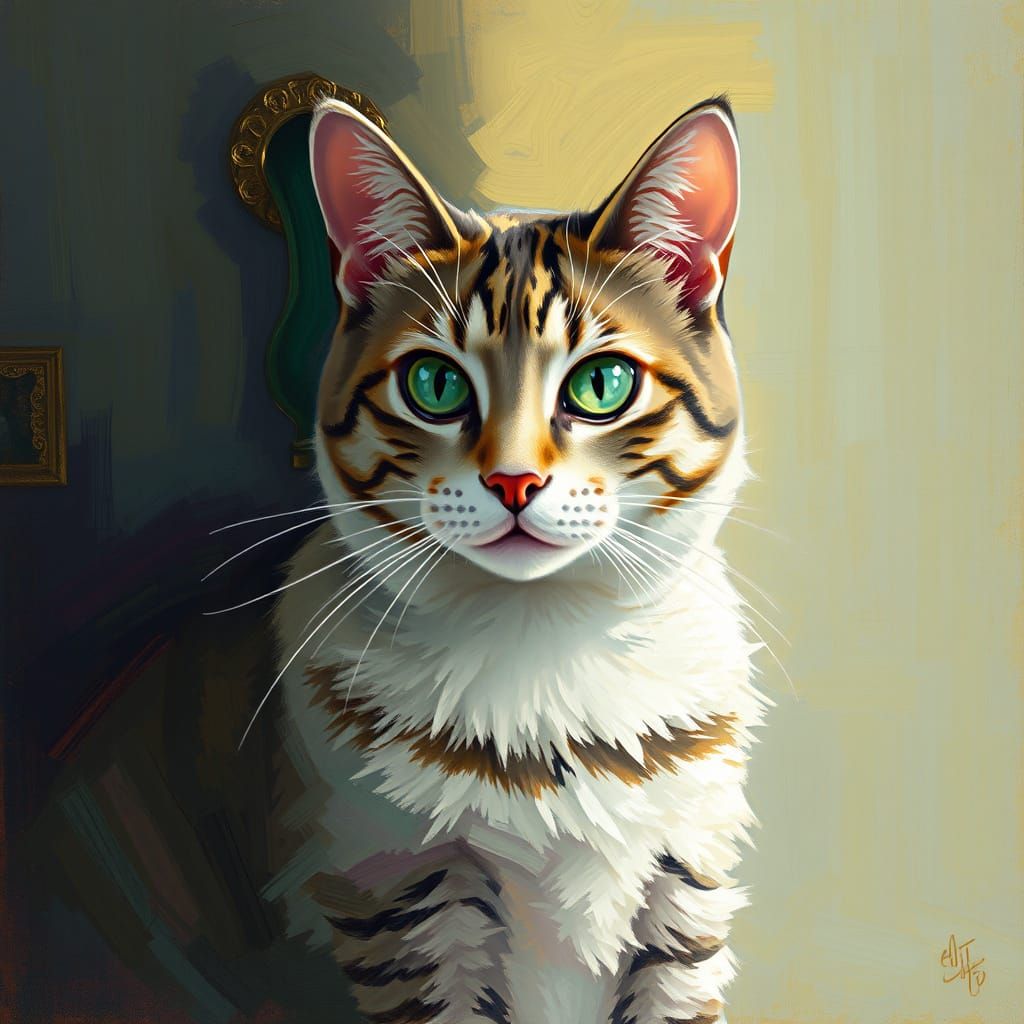 Impressionistic Cat Portrait