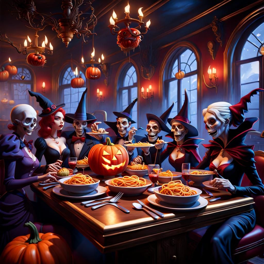 For the freaks feast at Halloween its lots of spook-hetti all round