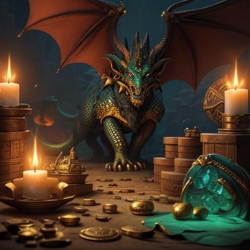 Dragon's Den Treasure Trove, Fantasy Concept Art