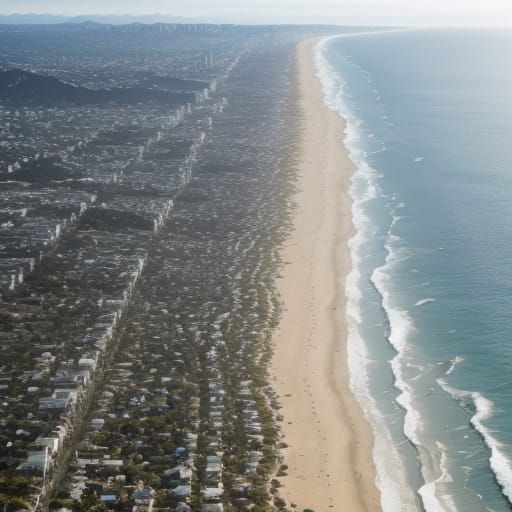 Panoramic View of Santa Monica Coastline