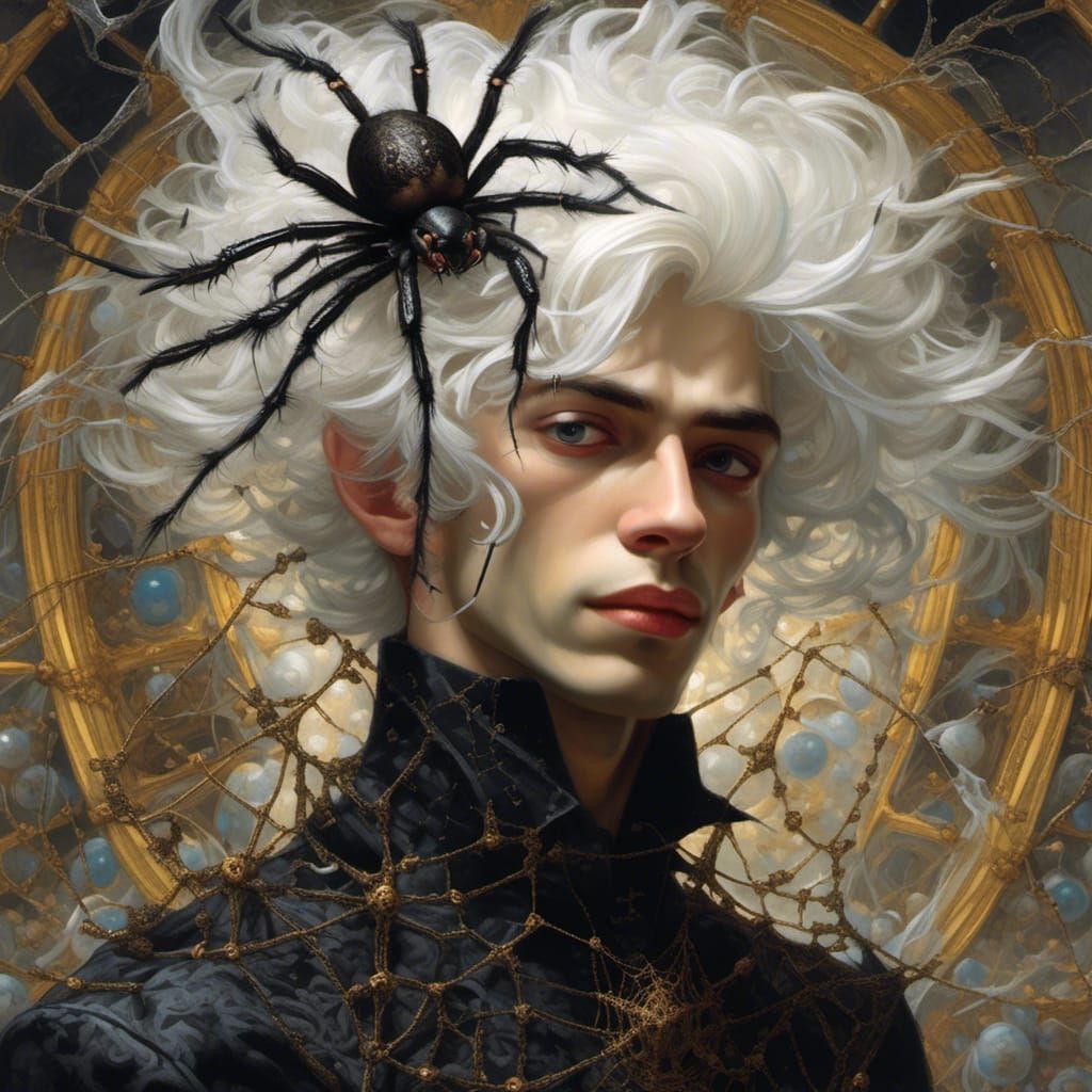 Baroque Young Man Surrounded by Spiders