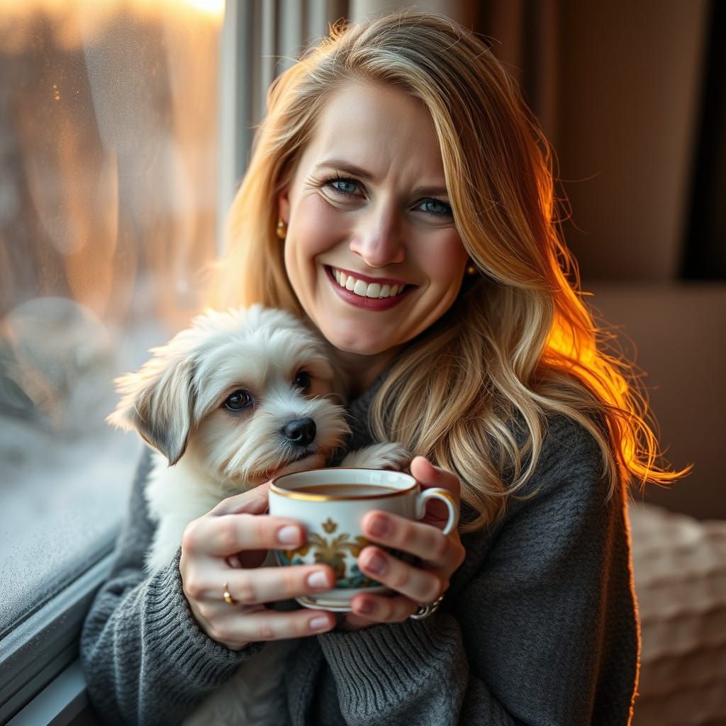 Serene Winter Portrait in Golden Light