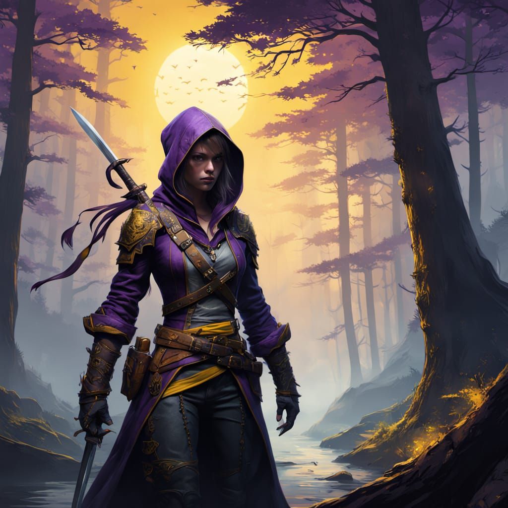 Surreal Dark Fantasy Pirate Assassin in Eerie Forest