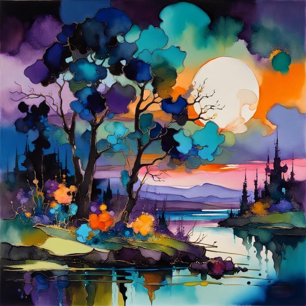 Ethereal Indigo Sunset at Dusk