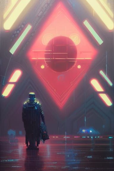 Hyperdetailed Cyberpunk Scene in Dark Academia Style