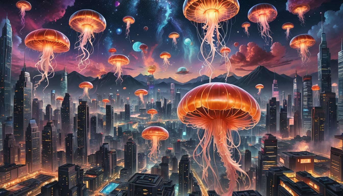 Breathtaking Futuristic Asian Metropolis Unfolds at Night