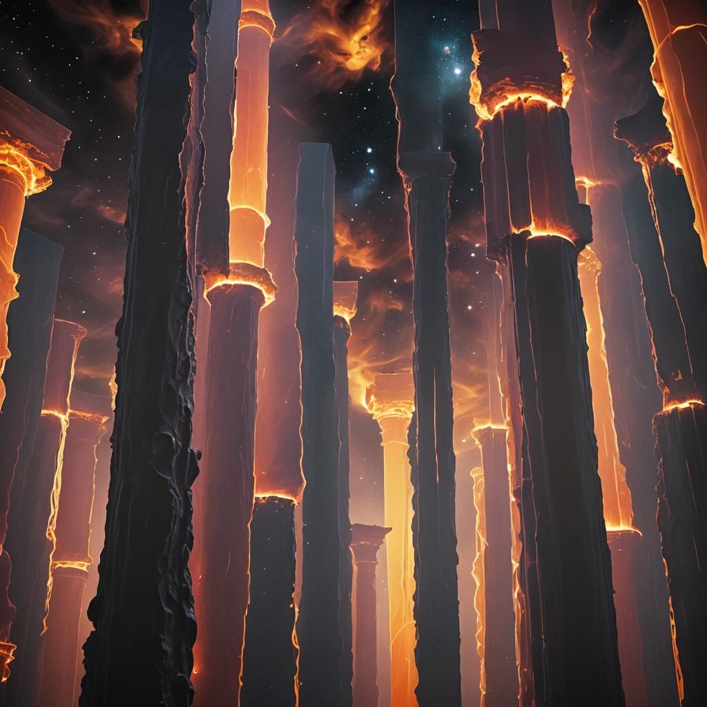 Ethereal Pillars of Light Ascend into the Cosmos