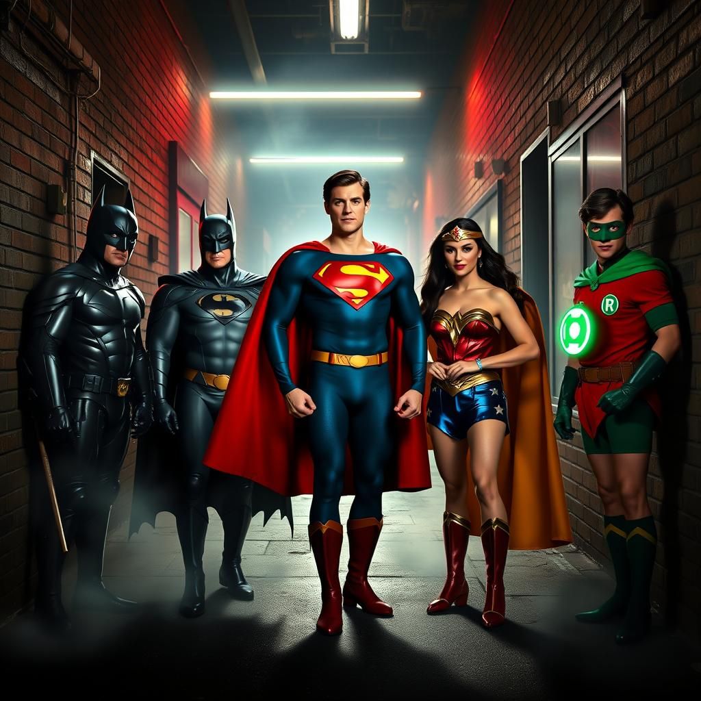 Superman and Friends in 80s New York City, in Hyperrealistic...