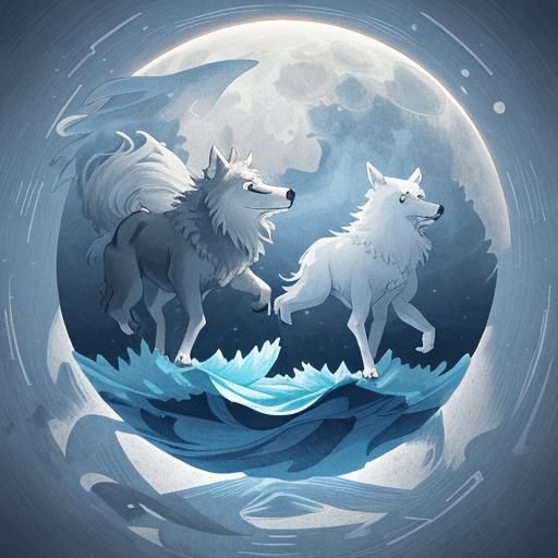 Wolves Under a Celestial Umbrella of Light