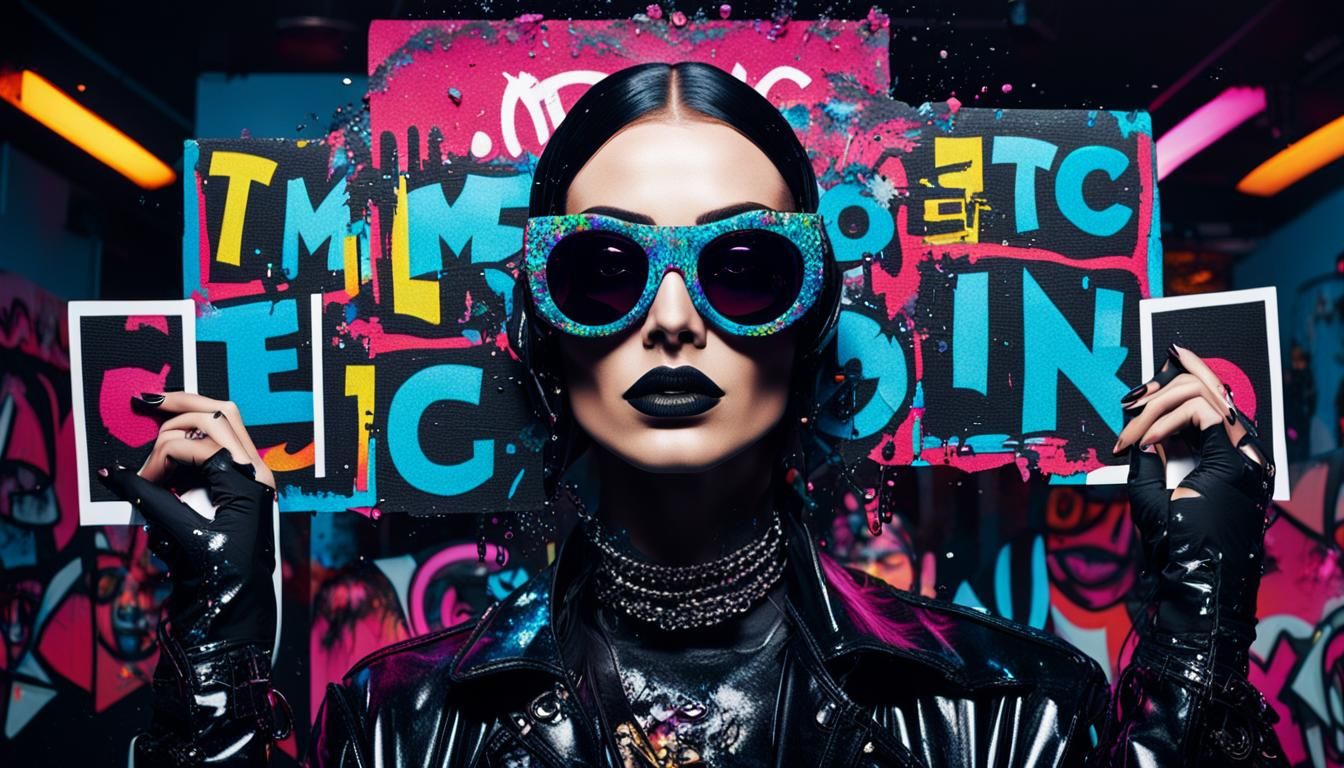 Gothic Goddess of Melodic Techno Glows in Neon Nightclub