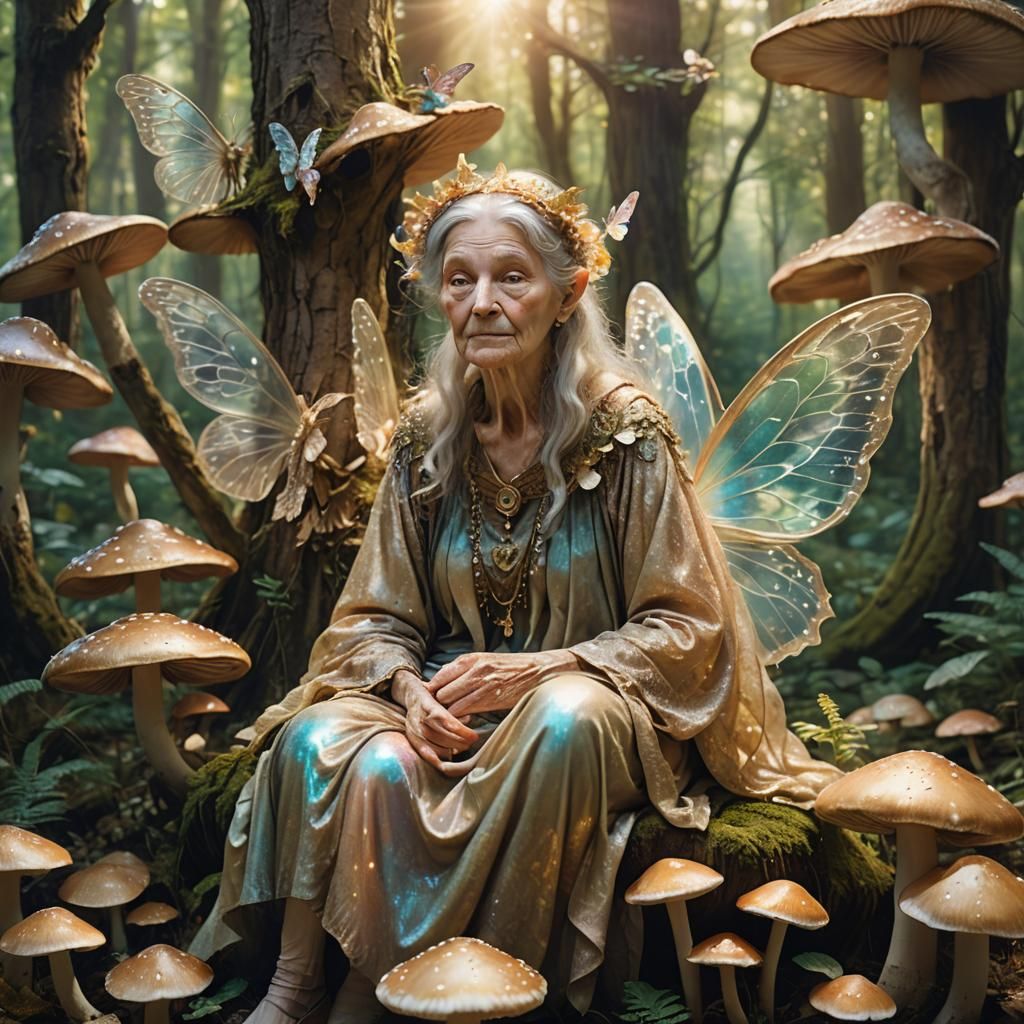 Ethereal Fairy Maiden in Whimsical Forest Setting