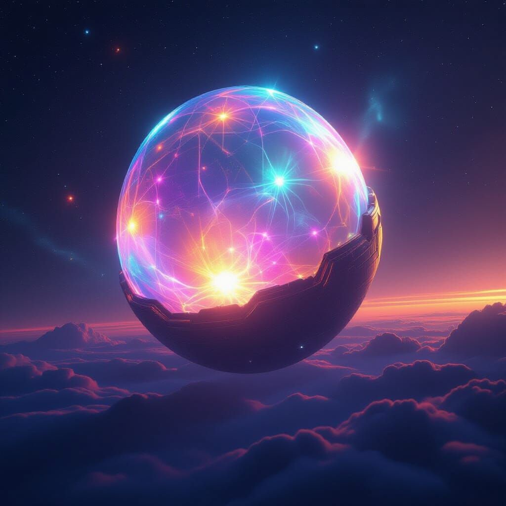 Glowing Giga-Cocoon Radiates Colors in Deep Space