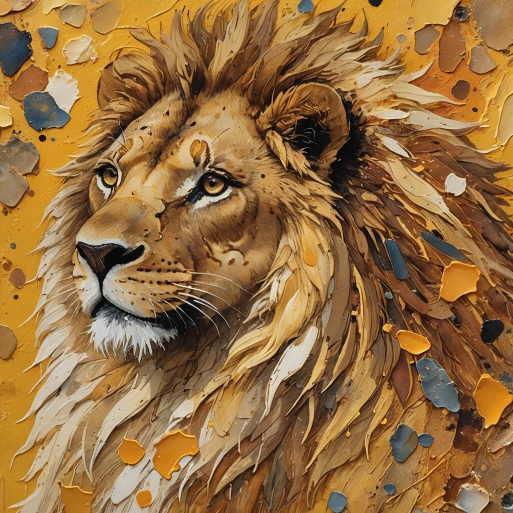 Vibrant Impressionist Masterpiece of Fossilized Fur