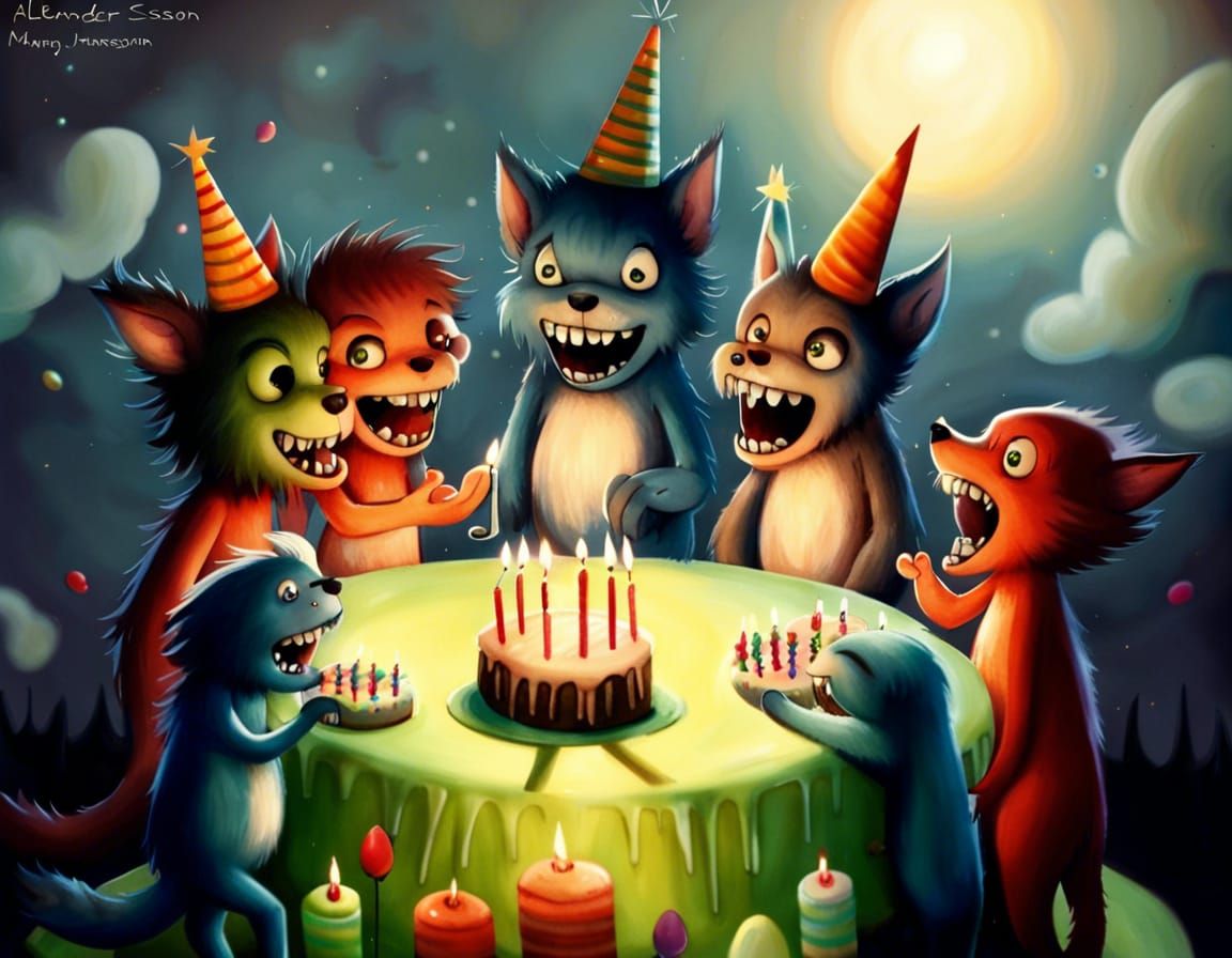 Whimsical Birthday Party with Cute Werewolf Friends