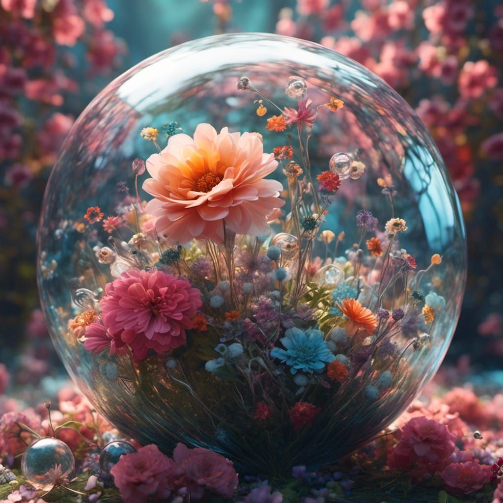 Vibrant Floral Dreams in Hyperrealistic Style