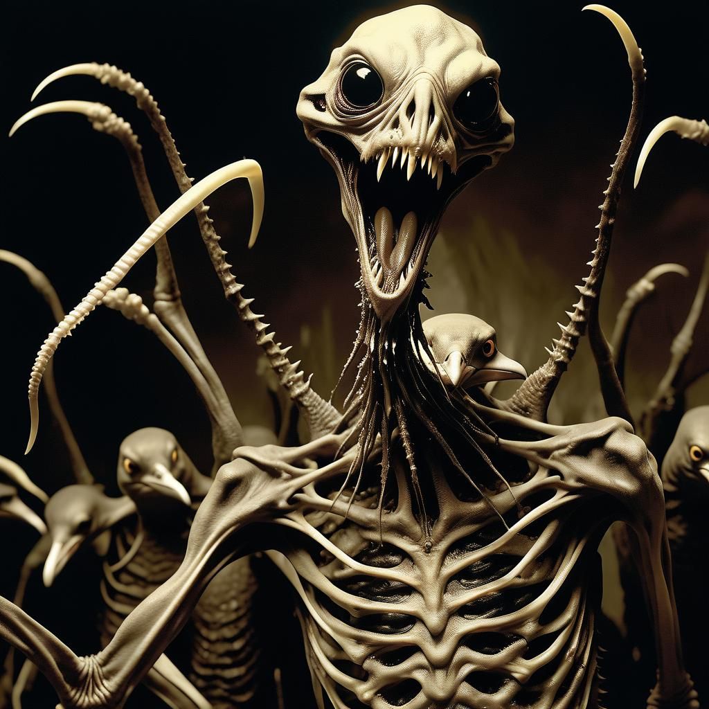 Grotesque Lovecraftian Horror in Sepia