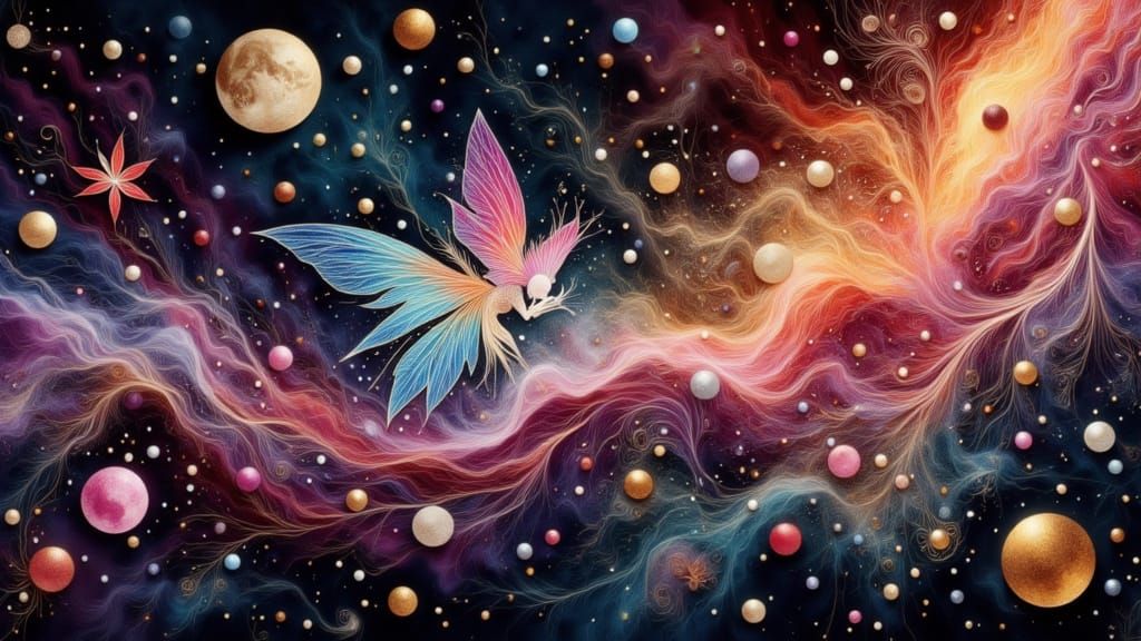 Kinetic Pointillism Digital Art in 8K Resolution