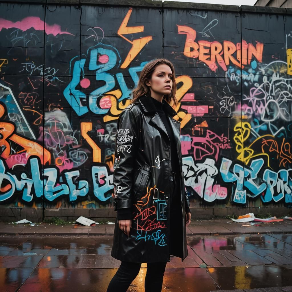 Cyberpunk Berlin Wall Portrait