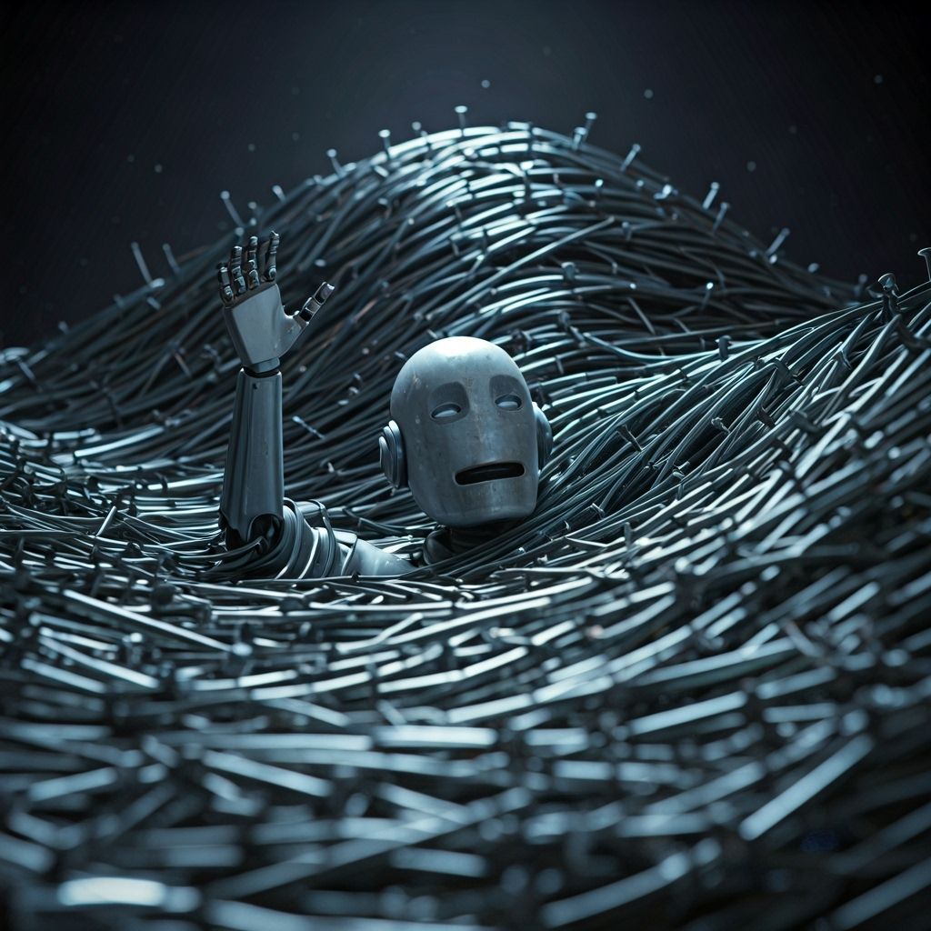 Robot Drowning in Sea of Nails and Screws