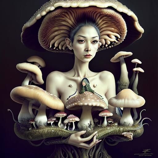 Surrealistic Ornate Fungal Landscape in Photorealistic Style