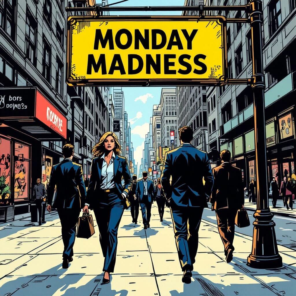 City Street Scene in Comic Book Style