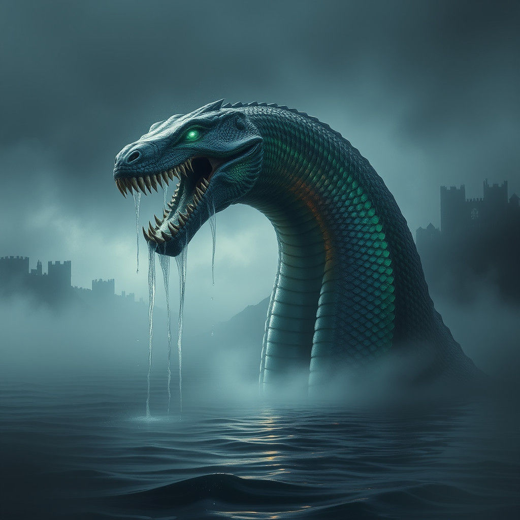 Surreal Loch Ness Monster Emerges from Mysterious Depths