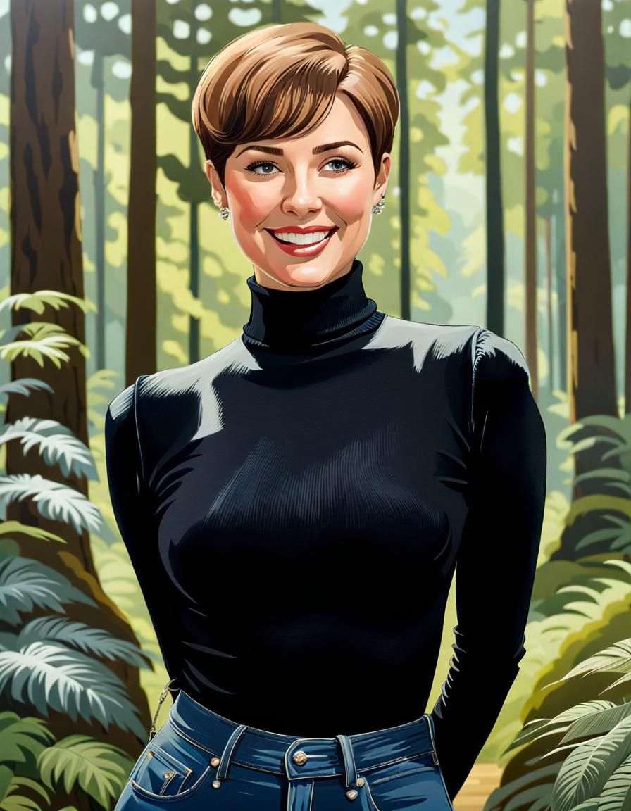 Elegant German Woman Portrait in Lush Forest