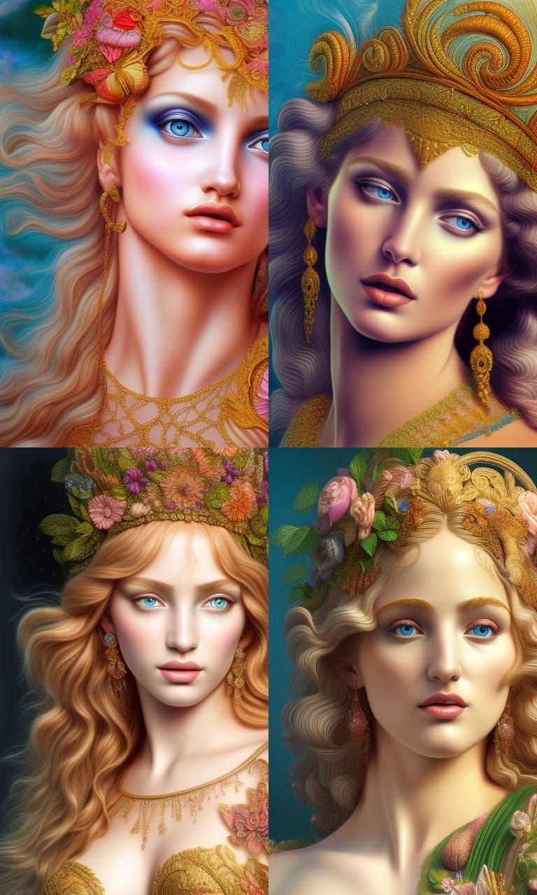 Aphrodite intricately detailed hyperdetailed  3D shading Art of Illusion trending on Artstation beautiful colorful elabo...