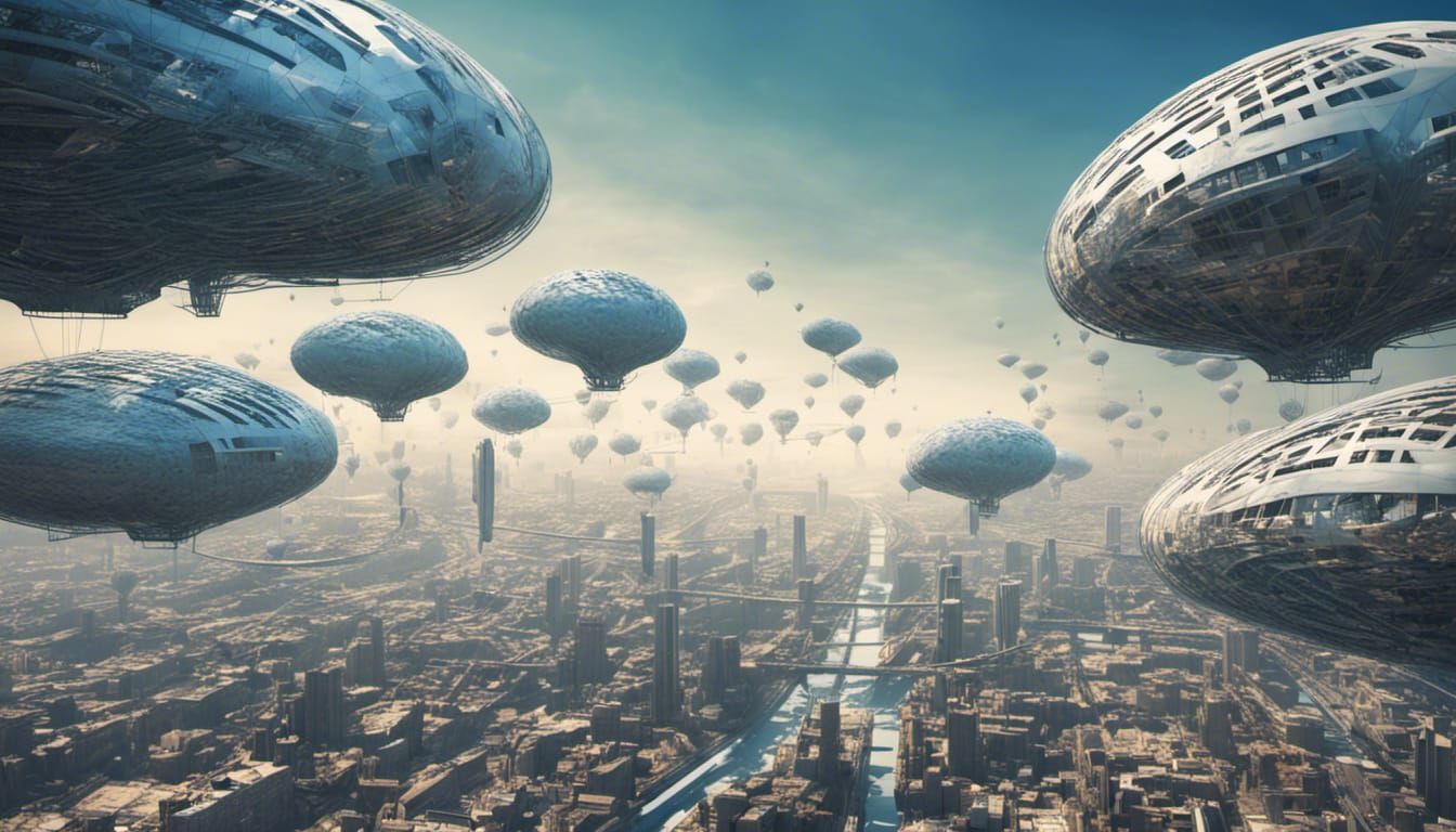 Cyberpunk Metropolis Sails Above the Horizon